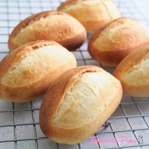 Sourdough French Rolls - BAKE WITH PAWS French Bread Rolls, French Rolls, French Bun, Soft Rolls, Sourdough Rolls, French Roll, Sourdough Sandwich, Yeast Breads, Baking Stone