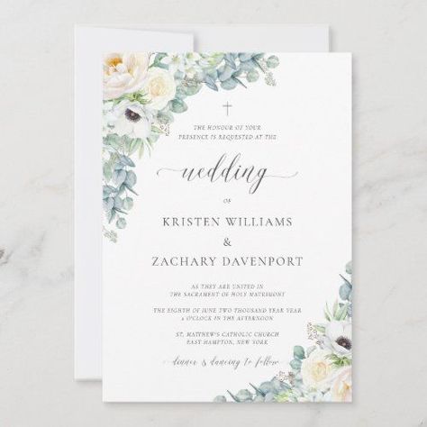 $ 2.92 | Kristen Boho Floral Greenery Catholic Wedding #catholic wedding invitation #greenery #elegant boho chic #modern #simple #all in one wedding #eucalyptus leaves #handwritten calligraphy script #kristen neutral floral w29 #alba marie weddings Catholic Wedding Invitations, Floral Greenery, Handwritten Calligraphy, Catholic Wedding, Greenery Wedding Invitations, Simple Wedding Invitations, Invitation Sizes, Bridal Shower Invitation, Floral Wedding Invitations