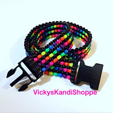 Bead Belt Diy, Kandi Belt Pattern, Kandi Water Bottle Holder, Crafts With Pony Beads, Kandi Belt Chain, Kandi Clothing, Kandi Clothes, Kandi Accessories, Kandi Belt