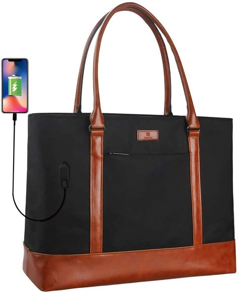 Woman Laptop Tote Bag,USB Teacher Bag Large Work Bag Purse Fits 15.6 in Laptop Computer Tote Bag, Teacher Bag, Leather Laptop Case, Teacher Bags, Laptop Tote Bag, Laptop Bag For Women, Laptop Shoulder Bag, Laptop Tote, Work Tote