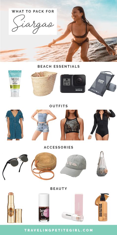 What to Pack for Siargao, Philippines Siargao Outfit Women, What To Wear In Philippines, Siargao Outfit, Beach Essentials For Women, Philippines Trip, Vacation Style Tropical, Phillipines Travel, Philippines Outfit, Philippine Travel