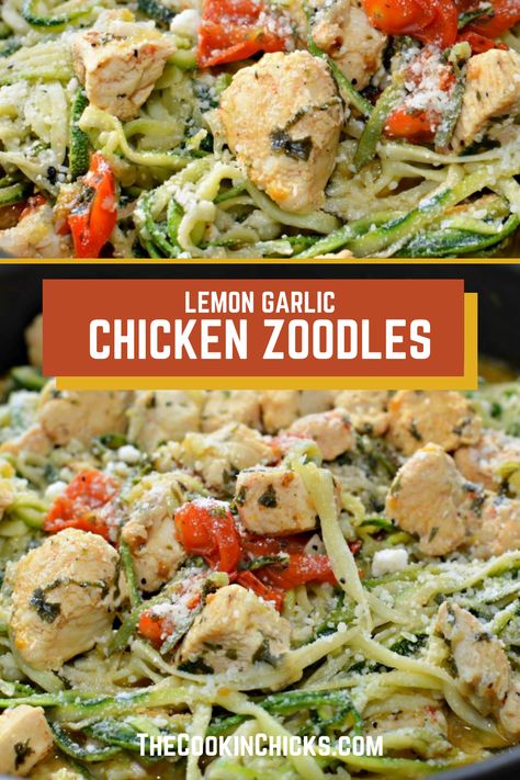 Chicken Zoodles, The Cookin Chicks, Chicke Recipes, Delicious Chicken Dinners, Bbq Side Dishes, Lemon Garlic Chicken, Chicken Main Dishes, Eat Better, Potato Side Dishes