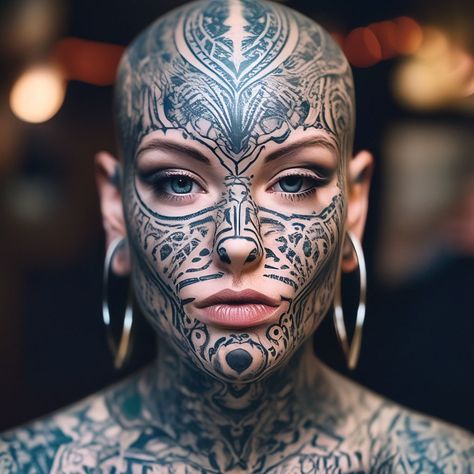 #tattoo Word Tattoo Designs, Shave Eyebrows, Face Tats, Full Tattoo, Tattoo Face, Word Tattoo, Kunst Tattoos, Tattoed Women, Tattooed Women