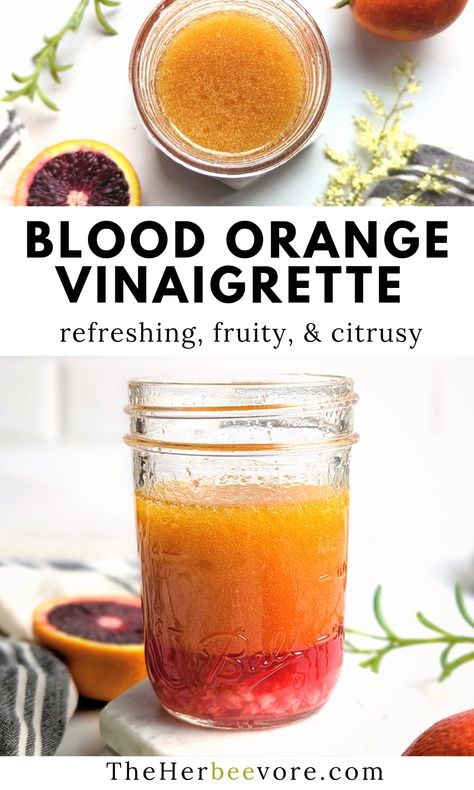 Blood Orange Olive Oil Recipes, Orange Vinaigrette Dressing, Blood Orange Salad, Olive Oil Salad Dressing, Blood Orange Recipes, Orange Recipe, Olive Oil Salad, Vinaigrette Dressing Recipe, Fancy Salads