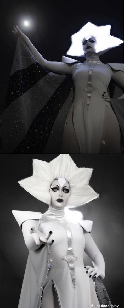 Insanely beautiful White Diamond cosplay by @kineticcosplay on instagram!! White Diamond Steven Universe Cosplay, White Diamond Cosplay, Steven Universe Cosplay, Steven Uni, Greg Universe, Steven Universe Characters, Amazing Cosplay, Steven Universe Fanart, Universe Art