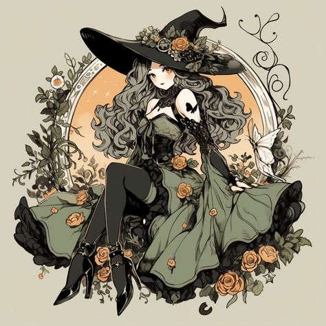 Dive into the enchanting world of the Vintage Witchy Garden Lady! 🌙✨ Adorn your space with mystical accessories or wear the magic on your sleeves. Perfect for dark, fantasy, and witchy souls. Embrace the allure! Link to your bewitching essentials awaits. #VintageWitch #GothicGarden #WitchyStyle #VintageArt #EnchantingHome #WitchyWardrobe #GardenMagic Cute Witchy Aesthetic, Garden Witch Aesthetic Outfit, Witchy Art Aesthetic, Mystical Accessories, Witchy Artwork, Witch Aesthetic Fashion, Dnd Reference, Potion Witch, Garden Witch