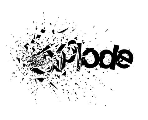 Explode by Carlos Bolanos, via Behance Disappearing Typography, Action Typography, Typographic Logo Modern, Expressive Typography, Experimental Type, Typographic Logo Design, Comic Tutorial, 타이포그래피 포스터 디자인, Tshirt Printing Design