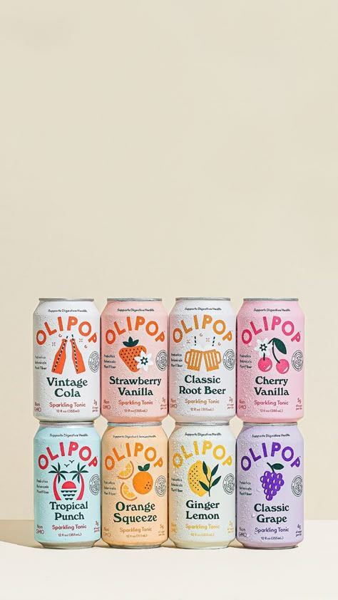 Target Packaging Design, Poppi Soda Branding, Fun Label Design, Groovy Packaging Design, Colorful Product Design, Seltzer Packaging Design, Cartoon Packaging Design, Olipop Soda Aesthetic, Doodle Art Coffee