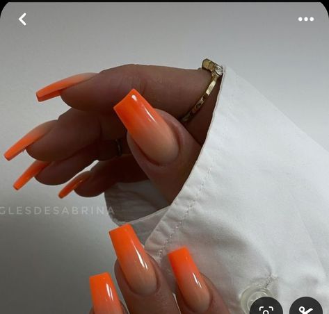 Summer Manicure Designs, Orange Nail Art, Pedi Ideas, Orange Nail, Nails Arts, Nail Color Trends, Nagel Tips, Nail Forms, Popular Nails