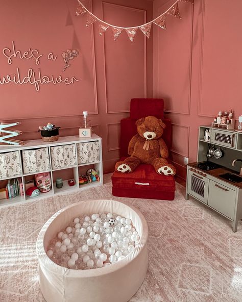 A little commotion for the pink playroom. Let me know if you need links for anything or find it on my LTK in bio! Pink Playroom, Toy Rooms, Find It, The Pink, Let Me Know, Wild Flowers, Nursery, Let Me, Pink