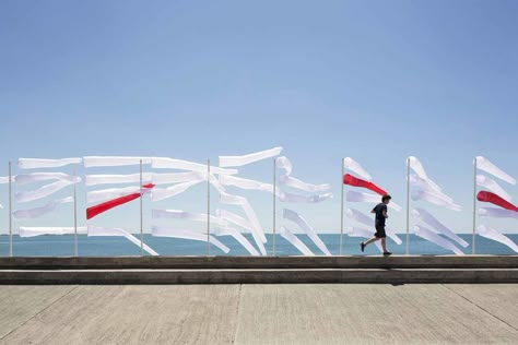 Gallery - Earth, Air, Water and Blurred Boundaries at La Festival des Architectures Vives 2015 - 12 Dubai Islands, Wind Garden, Wind Art, La Grande Motte, Graduation Project, Event Exhibition, St Regis, Press Kit, Island Beach