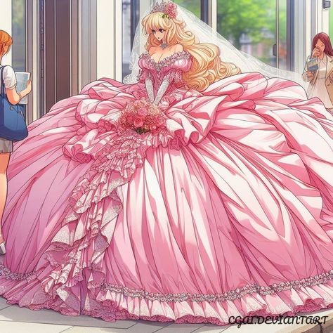 Princess Dress Aesthetic, Animated Dress, Pink Princess Dress, Victorian Gown, H2o Mermaids, Regency Era Fashion, Anime Elf, Royal Art, Whatsapp Wallpaper