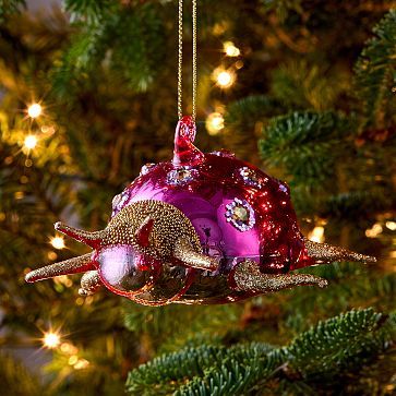 Glass PInk Bug Ornament | West Elm Green Beetle, West Elm Kids, Pb Kids, Mark And Graham, Key Details, Tree Decor, West Elm, Made In China, Holiday Ornaments