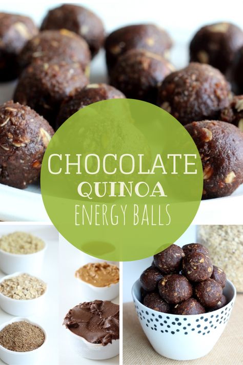 Chocolate Quinoa Energy balls on theyoopergirl.com Quinoa Balls, Quinoa Chocolate, Fair Week, Chocolate Quinoa, Quinoa Bites, Healthy Quinoa, Cooked Quinoa, Energy Snacks, School Snack