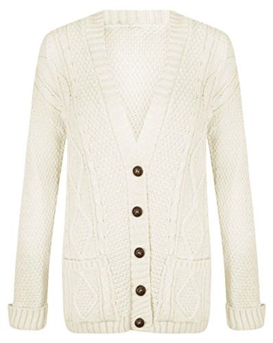 R KON Women Ladies Long Sleeve Button Top Chunky Aran Cable Knitted Grandad Cardigan Chunky Cable Knit Cardigan, The Cardigans, Mocha Latte, Patches Fashion, Peppermint Mocha, Chunky Cable Knit, Cardigan With Pockets, Chunky Cardigan, Pocket Cardigan