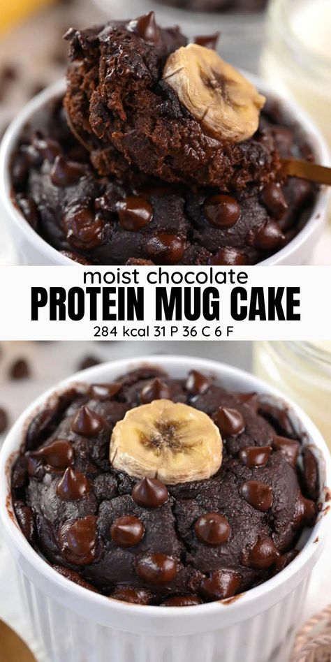 Moist Protein Mug Cake Protein Mug Cake Recipe, Healthy Protein Desserts, Protein Mug Cake, Protein Dessert Recipes, Protein Mug Cakes, 30 Grams Of Protein, Mug Cake Recipe, Protein Baking, High Protein Desserts