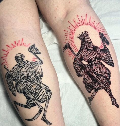 500 Tattoo, New Age Tattoo, Fallen King, Dark Souls Tattoo, Ancient Art Tattoo, Tattoo Artist Tattoo, Medieval Tattoo, Soul Tattoo, King Tattoos