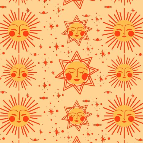 Free Vector | Hand drawn sun pattern Tech Pattern, Celestial Tattoos, Celestial Tattoo, Sun Motif, Sun Pattern, Inspiration Painting, Vintage Sun, Art Inspiration Painting, Vector Hand