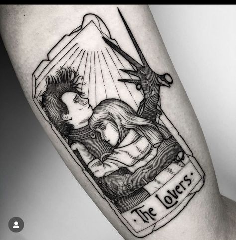 Tarot Tattoo The Lovers, Scissor Hands, Tim Burton Tattoo, Dna Tattoo, Emo Tattoos, Tattoo Design Tattoo, Tarot Tattoo, Tattoos To Cover Scars, Quotes Nature