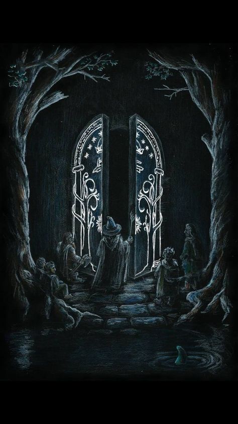 Doors Of Durin, Mines Of Moria, Lord Of The Rings Tattoo, Hobbit Art, Middle Earth Art, Star Wars Prints, Lotr Art, J R R Tolkien, Winter Wallpaper