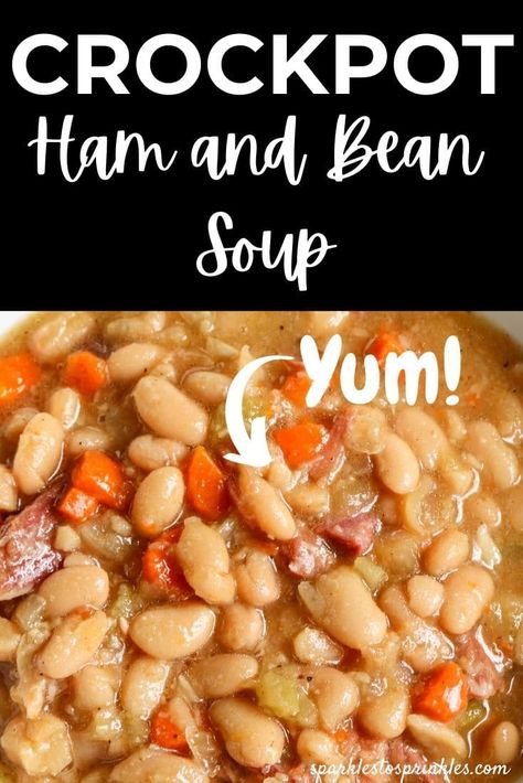 Crockpot Ham And Bean Soup, Bean Soup Crockpot, Crockpot Ham And Beans, Leftover Ham Bone, Crock Pot Ham, Comfort Soups, Soup Night, Vegetable Ideas, Ham And Bean