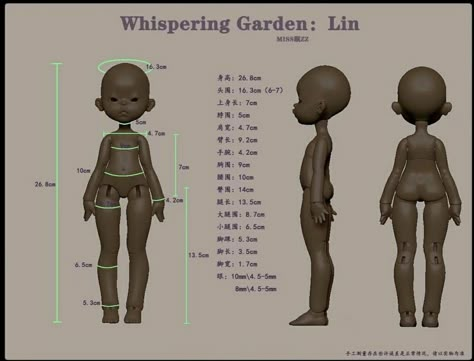 Bjd Doll Template, Bjd Dolls Body Base, Bjd Body Reference, Chibi Bjd, Bjd Sculpting, Bjd Pattern, 3d Karakter, Character Turnaround, Chibi Body