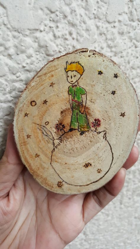 The Little Prince pyrography on wood slice Little Prince, The Little Prince, Wood Craft, Wood Slices, Pyrography, Wood Art, Wood Crafts, Prince, Wood