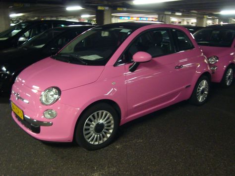 Pink Fiat 500 Fiat 500 Pink, Pink Fiat, Princess Car, Pink Cars, Girls Driving, Girly Car, Pink Car, Pretty Cars, Classic Cars Vintage