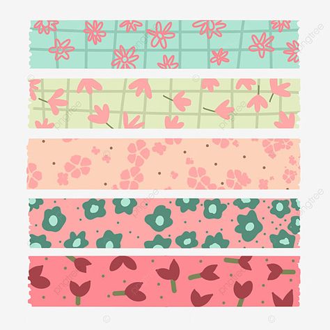 Tape For Journal, Tape Illustration, Washi Tape Png, Tape Png, Digital Washi, Journaling Printables, Digital Bullet Journal, Washi Tape Planner, Tape Design