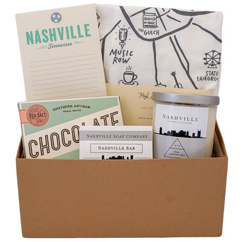 Nashville Home Gift Set Nashville Gift Ideas, Client Gifts Business, Nashville Map, Boss Gifts, Sea Salt Chocolate, Corporate Holiday Gifts, East Nashville, Local Gifts, Stone Ground