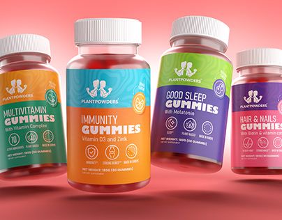 Gummies Packaging Design, Vitamin Packaging Design, Vitamin Packaging, Gummies Packaging, Vitamin Gummies, Adobe Dimension, Vitamin Brands, Food Photoshoot, Graphic Ideas