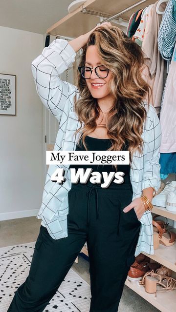 Plus Size Joggers Outfit Work, Joggers Office Outfit, Mid Size Jogger Outfits, Mid Size Sweatpants Outfit, Work Joggers Outfit, Mid Size Travel Outfits, Mid Size Work Wear, Mid Size Pants, How To Wear Joggers Women Casual