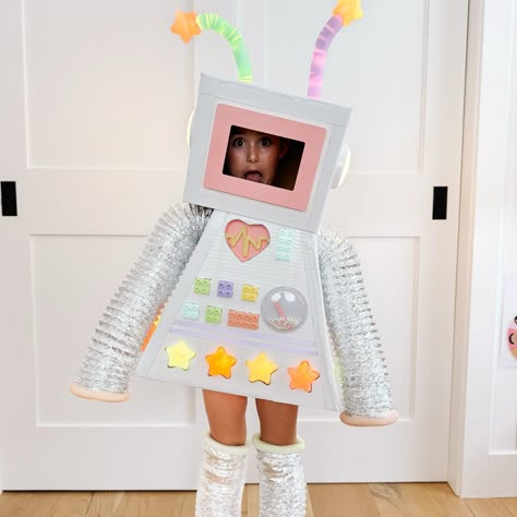 Robot Costume Ideas, Robot Costume Diy, Make Your Own Robot, Robot Halloween Costume, Robot Costume, Clown Halloween Costumes, Play Ideas For Toddlers, Robot Costumes, Clown Halloween