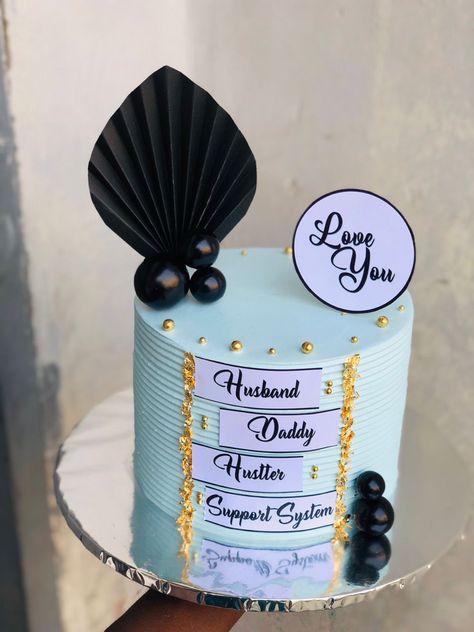 Birthday cake for men Blue Birthday Cake Ideas For Men, Husband Cakes Birthday, Best Husband Birthday Cake, Fondant Cakes Birthday Men, Birthday Cake For Men Buttercream, Mens Cake Design, Cake For Mens Birthday My Husband, Birthday Cakes For Men Husband, Husband Birthday Cake Design