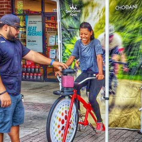 You can now BLENDER BIKE your way to a delicious smoothie. #winwin #blenderbike #smoothies #lunch #instafollow #sharefood #L4L Smoothie Bike, Festival Style, Putt Putt, Yummy Smoothies, Business Ideas, Festival Fashion, Smoothie, Bicycle, Spring Summer