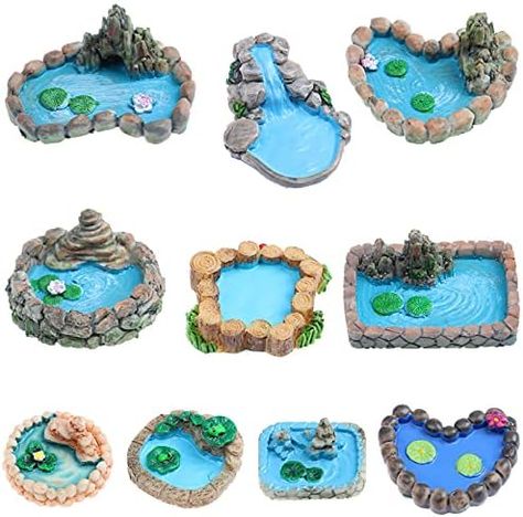 CCCYMM 10 Pieces Fairy Garden Miniature Pond Ornaments Kit for Miniature Garden Accessories Fairy Garden Decoration, Home Micro Landscape Decoration, Miniature Fairy Houses and Figurines Garden Decor Check more at https://uk.productsoffer.in/cccymm-10-pieces-fairy-garden-miniature-pond-ornaments-kit-for-miniature-garden-accessories-fairy-garden-decoration-home-micro-landscape-decoration-miniature-fairy-houses-and-figurines-garden-decor/ Resin Landscape, Pond Garden, Garden Miniature, Fairy Garden Decor, Garden Ornament, Garden Decoration, Resin Crafts, High Temperature, Fairy Garden