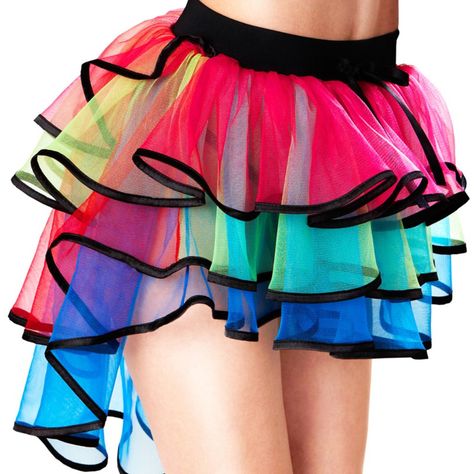 Rainbow Layered Tutu Skirt Features A Short High Low Design. Bustle Skirt, Girl Tutu Skirt, Rave Costumes, Ball Skirt, Cheap Skirts, Tulle Tutu Skirt, Ballet Tutu, Bubble Skirt, Dance Skirt