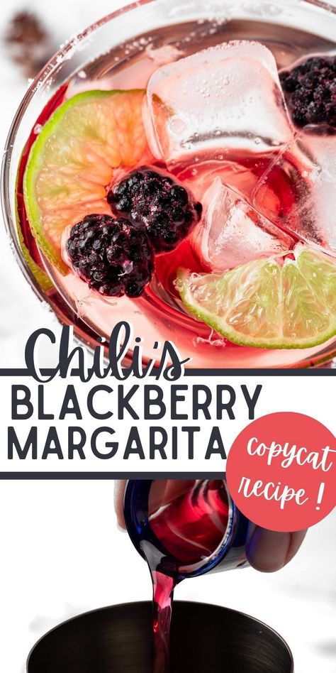 This Chili’s Blackberry Margarita Recipe is a delicious Chili’s copycat cocktail recipe. Made with blackberry syrup, Patron reposado tequila, lime juice and Cointreau, this tastes just like what you would order in the restaurant! Alcohol Recipes Easy, Blackberry Margarita Recipe, Drinks Alcohol Recipes Easy, Blackberry Cocktail, Blackberry Margarita, Easy Margarita Recipe, Easy Alcoholic Drinks, Margarita On The Rocks, Best Drink