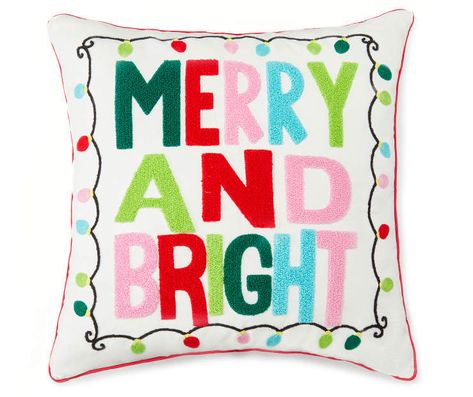 I found a Christmas Shower Curtain, Fun Pillow, White Christmas Lights, Bright Pillows, Christmas Shower, Christmas Shower Curtains, Rainbows Christmas, Merry Bright Christmas, White Throw Pillows