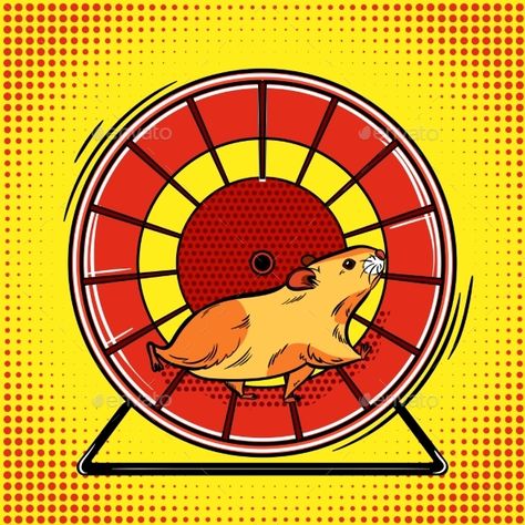 Wheel Illustration, Nocturnal Creatures, Pop Art Vector, Wheel Tattoo, Retro Vector Illustration, Art Vector Illustration, Wheel Logo, Hamster Wheel, Retro Vector