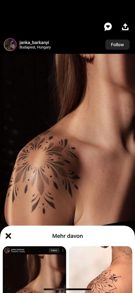 Sun Shoulder Tattoos For Women, Ornamental Tattoo Shoulder, Shoulder Ornamental Tattoo, Ornamental Shoulder Tattoo, Sun Shoulder Tattoo, Mandala Shoulder Tattoo, Shoulder Mandala, Top Of Shoulder Tattoo, Mandala Tattoo Shoulder