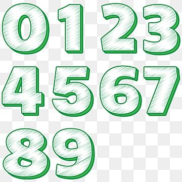 Shadow Numbers, Zero Number, Seven Number, Four Number, How To Draw Shadow, Green Effect, Number Zero, Number Wallpaper, 7 Number