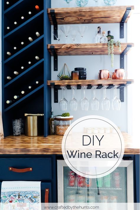 Learn how to make a beautiful slanted wine rack for your bar area or kitchen. This DIY built-in wine rack is great to make in any corner wall. Make A Wine Rack, Diy Wine Rack Projects, Wine Rack Projects, Wooden Wine Bottle Holder, Diy Built In, Wine Rack Plans, Pallet Wine Rack, Built In Wine Rack, Kitchen Wine Rack