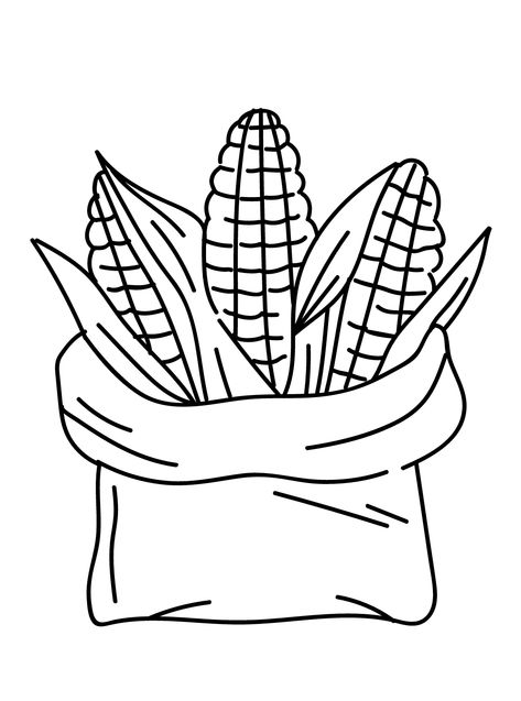 Corn - Lol Coloring Pages Corn Coloring Page, Rainbow Corn, Vegetable Coloring Pages, Art Coloring Pages, Corn Bags, Sunday School Kids, Outline Art, Free Printable Coloring Pages, Coloring Pictures