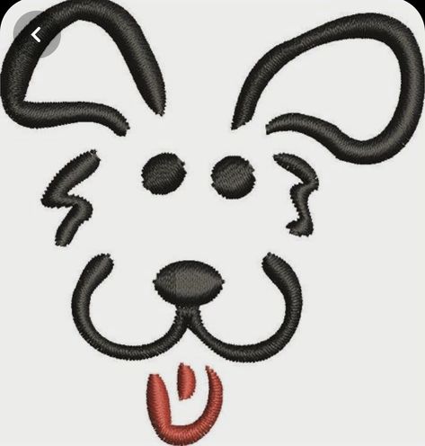 Dog Rock Painting Ideas, Dog Outline Drawing, Dog Art Drawing, Outline Embroidery, Dog Outline, Dog Embroidery Designs, Designer Dog Collars, Rock Painting Designs, Sewing Embroidery Designs