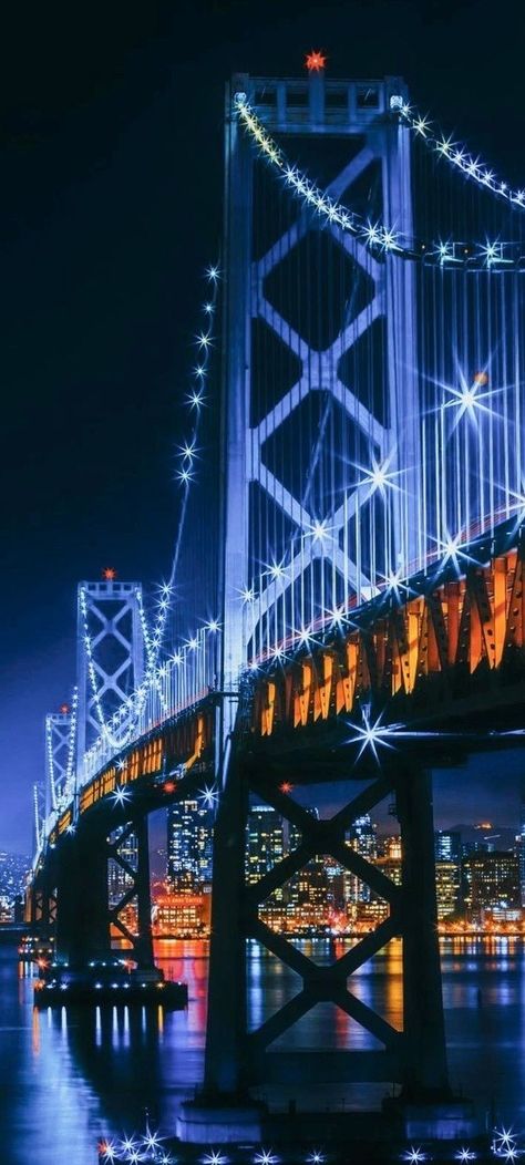 Bright Lights Big City, Bay Bridge San Francisco, Iphone Wallpaper Glitter, Beautiful Landscape Wallpaper, Night City, Big City, Bright Lights, Beautiful Nature Pictures, Cute Wallpaper Backgrounds