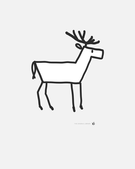 oh deer #simpledrawing #doodle Cartoon Deer Drawing Easy, Deer Drawings Simple, Deer Drawings Easy, Deer Doodle Easy, Reindeer Simple Drawing, Deer Cartoon Drawing, Hunting Doodles, Deer Drawing Simple, Easy Deer Drawing