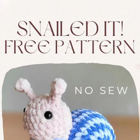 Crochet Instagram Free Pattern, Crochet New Sew Amigurumi, How To Crochet A Snail, Easy No Sew Amigurumi, Free Crochet Snail Patterns, Emotional Support Crochet Patterns Free, Free Snail Crochet Pattern, Easy Amigurumi Free Pattern Beginner No Sew, Crochet No Sew Free Pattern