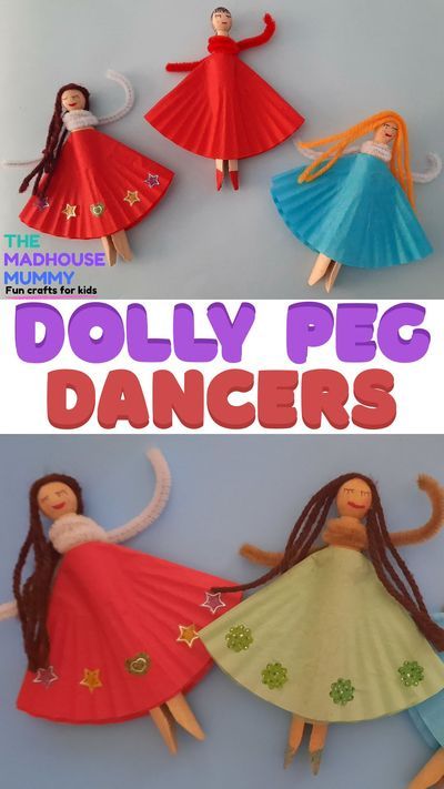 make your own dolly peg dancer doll with this fun craft idea for kids. Personalise your dolly peg doll into a ballet dancer, salsa dancer, hula dancer and much more with this easy wooden peg and cupcake liner craft. #craftideasforkids #dollypegcraft #dancingcraftidea #cupcakelinercraft #funcraftsforkids Dolly Peg Dolls, Dolly Pegs Ideas, Peg Crafts For Kids, Dolly Peg Crafts, Clothes Peg Dolls, Dancer Craft, Recycled Magazine Crafts, Cupcake Liner Crafts, Ocean Theme Crafts