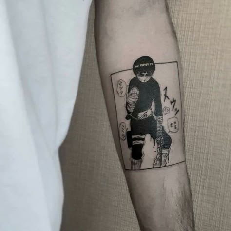 Slayer Tattoo, Rock Lee Naruto, Lee Naruto, Small Quote Tattoos, Naruto Uchiha, Manga Tattoo, Naruto Tattoo, Kawaii Tattoo, Tattoo Style Drawings